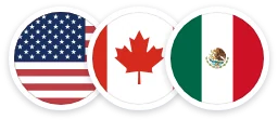Flags of the United States, Canada and Mexico